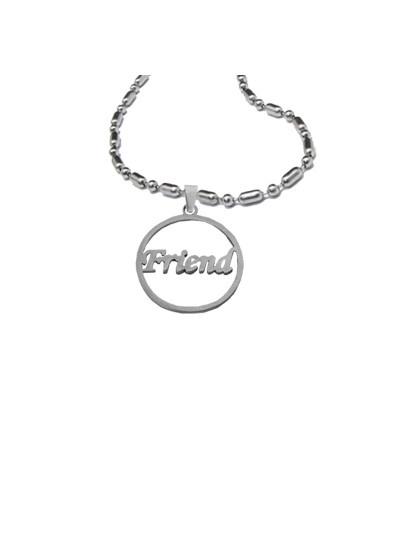 Menjewell " FRIEND" In Round Design Pendant For Men & Boys